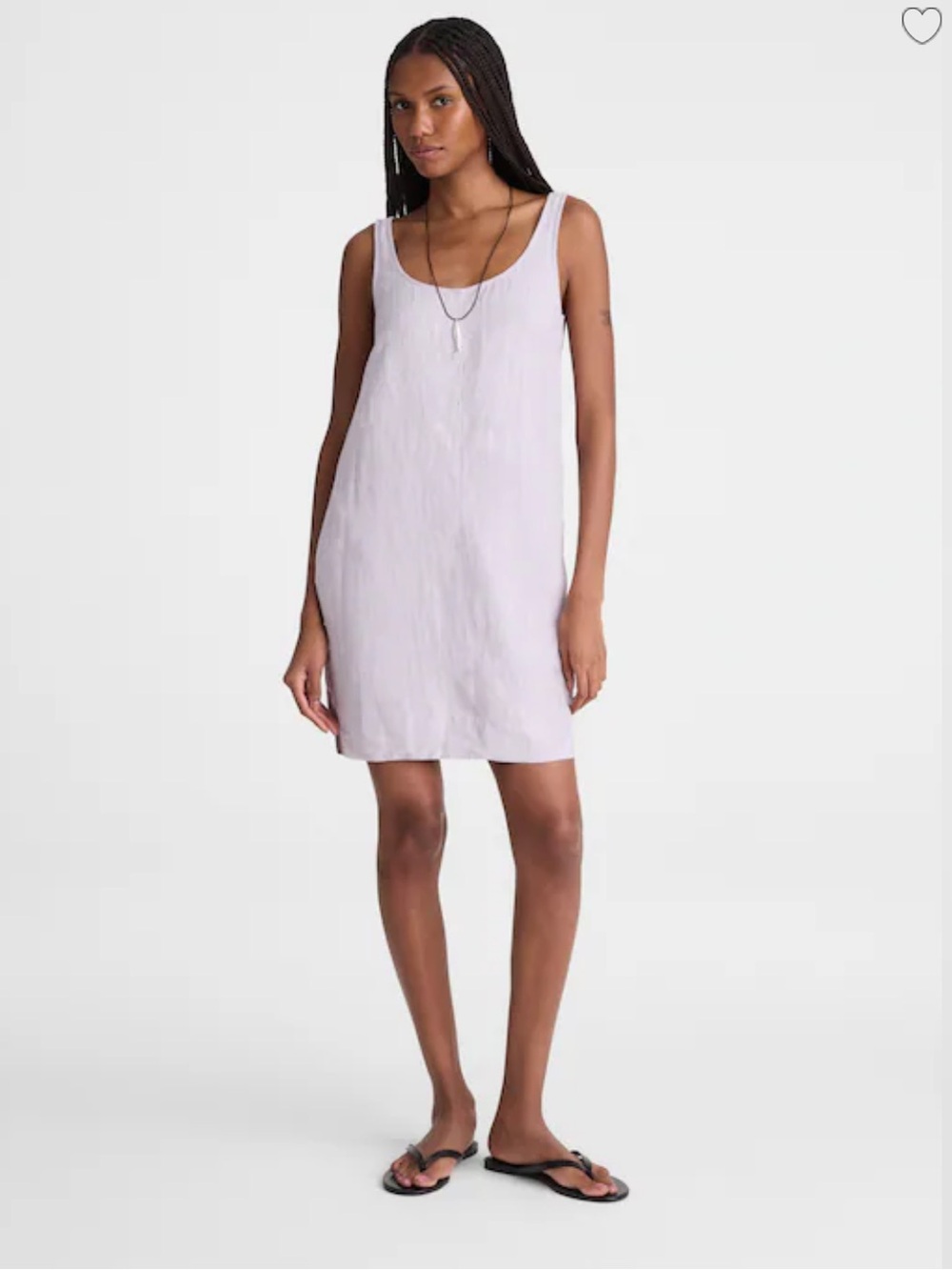 Madewell Mini Linen Shift Dress in Light Lavender